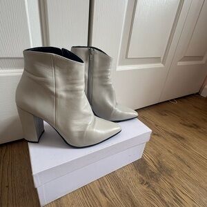 Elegant Cream Ankle Boots